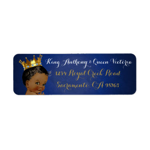 African Prince Royal Blue & Gold Mailing Labels