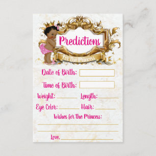 African Princess Hot Pink & Gold Predictions Enclosure Card