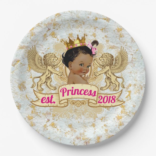 African Princess marble white and gold Plates (Front)