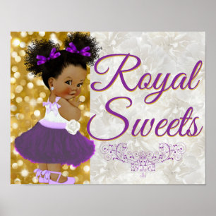 African Princess Purple & Gold Royal Sweets Event Poster