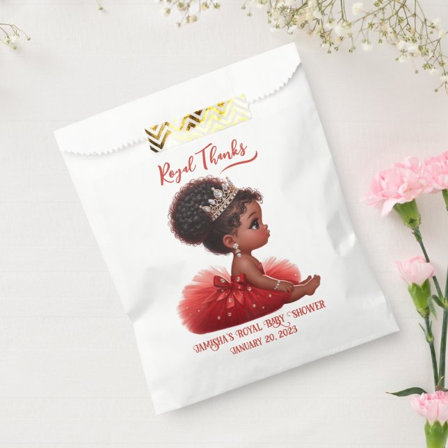 African Princess Royal Baby Shower Elegant Red Favour Bags (Sealed)