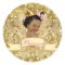 African Princess Royal Gold Glitter Favour Sticker