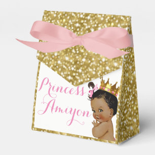 African Princess Royal Gold Glitter Party Favours Favour Box