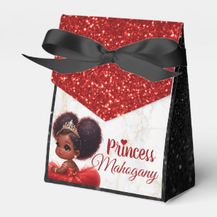 African Princess Royal Shower Glitter Red/Black Favour Box