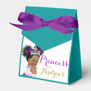 African Princess Royal Teal Purple & Gold Elegant Favour Box