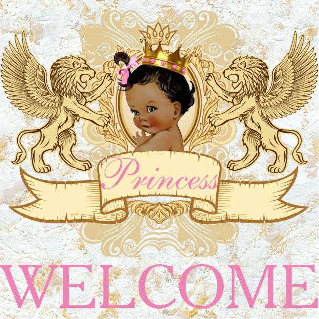African Princess Royal Welcome Photo Statue Standing Photo Sculpture (Front)