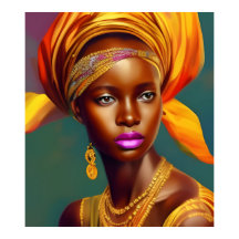 African princess woman 5 gold jewellery
