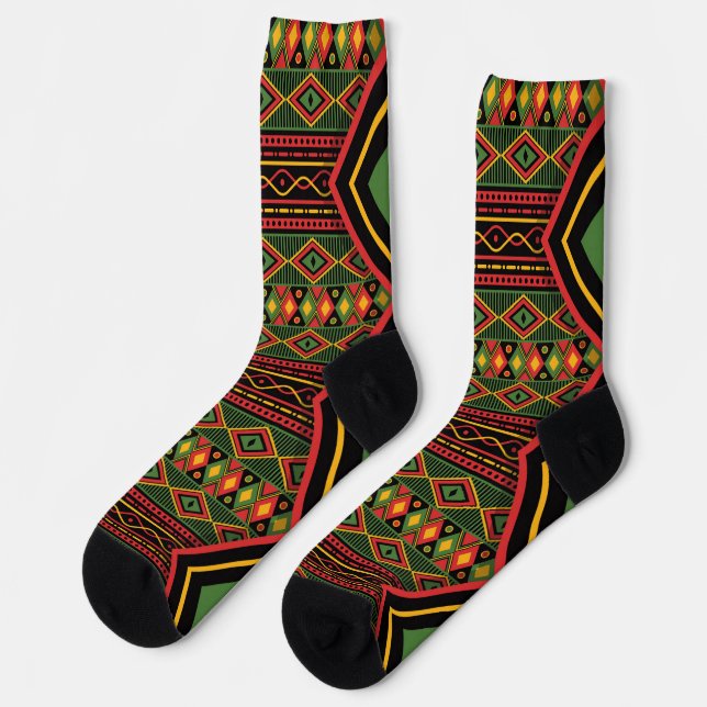  African Print Africa Rasta Roots Afri Socks (Left)