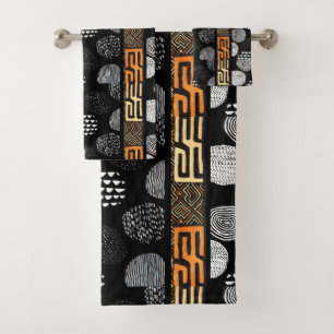 African Print Bath Towel Set