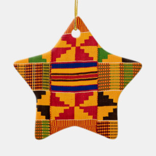African Print Ceramic Tree Decoration