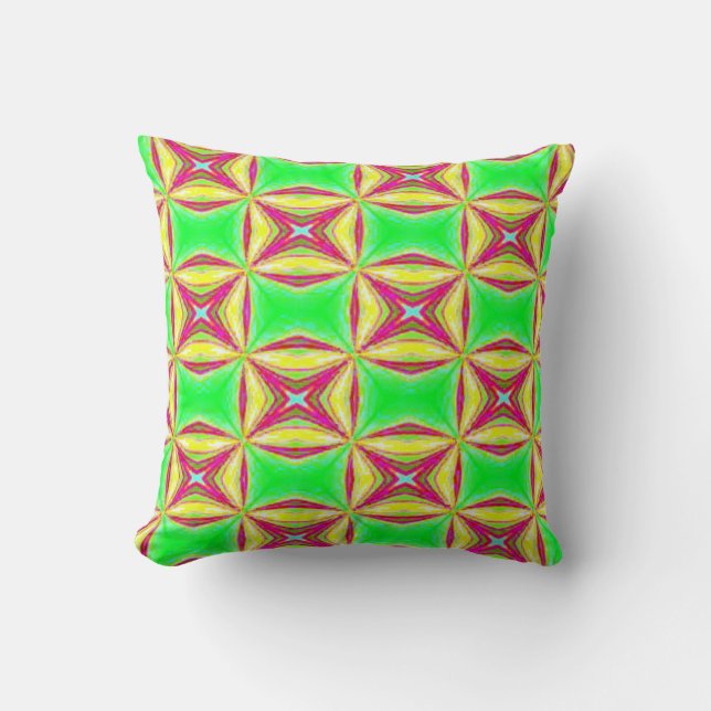African print green design cushion (Front)