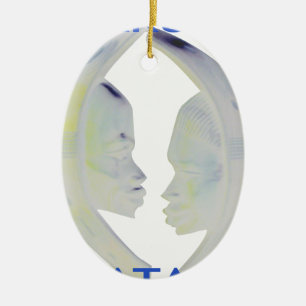 African Print Hakuna Matata Design Ceramic Tree Decoration