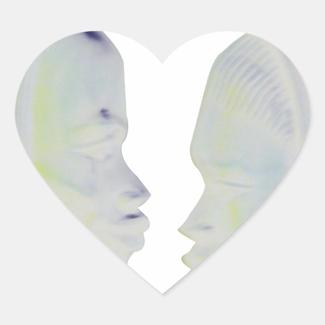 African Print Hakuna Matata Design Heart Sticker (Front)