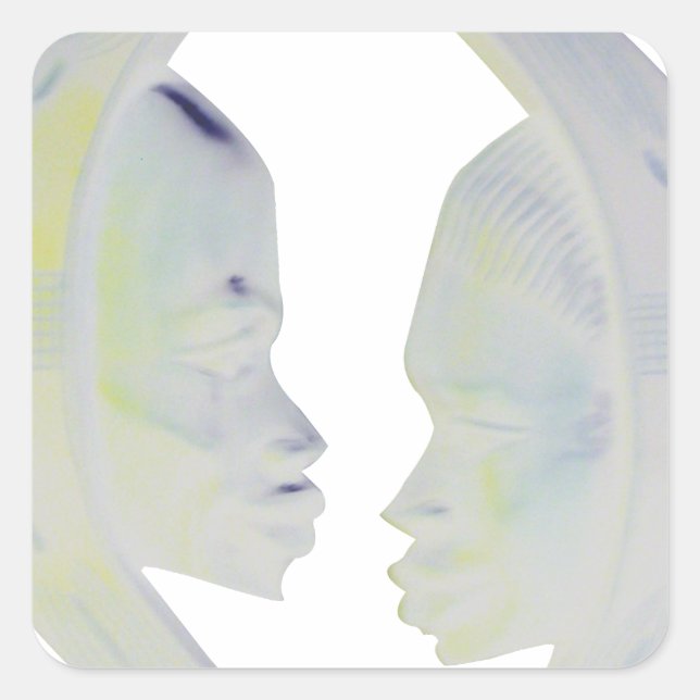 African Print Hakuna Matata Design Square Sticker (Front)