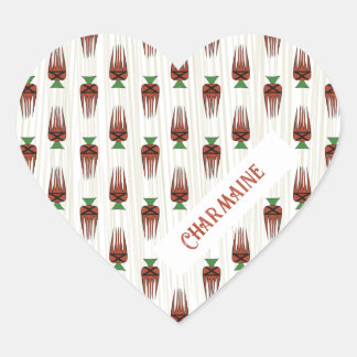 African Print Heart Sticker