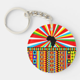 African Print Kente Cloth Tribal Pattern Ankara Key Ring