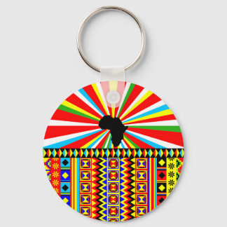African Print Kente Cloth Tribal Pattern Ankara Key Ring