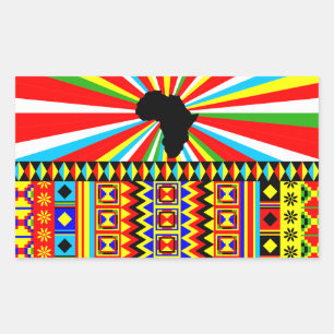African Print Kente Cloth Tribal Pattern Ankara Rectangular Sticker