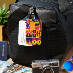 African Print Luggage Tag