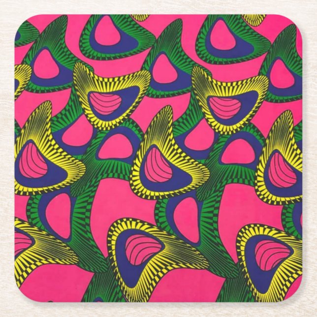 African Print Paper Coasters (Front)