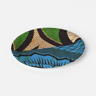 African Print Paper Party Plates