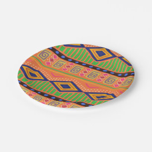 African Print Paper Party Plates