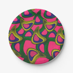African Print Paper Plate