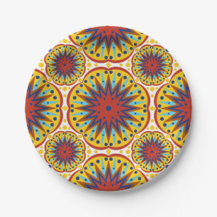African Print Paper Plate