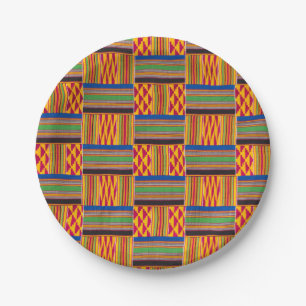 African Print Paper Plate
