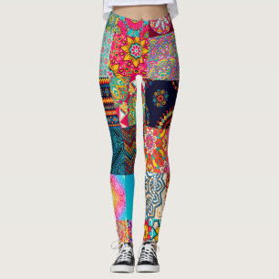 African Print Patchwork Colourful Leggings