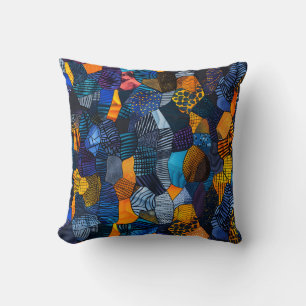 African Print Patchwork Cushion