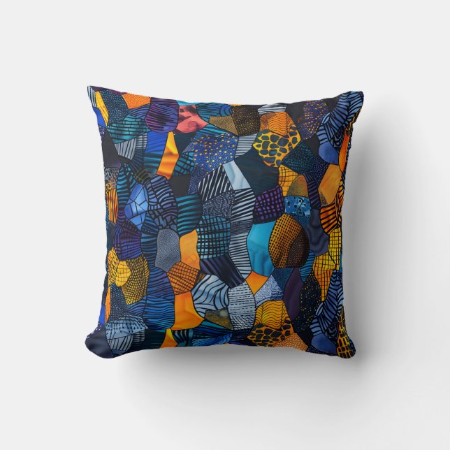 African Print Patchwork Cushion (Front)