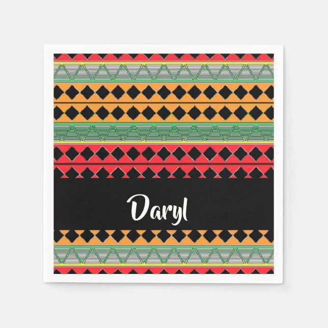African print patterned napkin (Front)