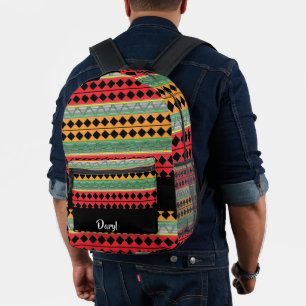 African print patterned printed backpack
