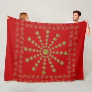 African Print Red Polka dot design Fleece Blanket