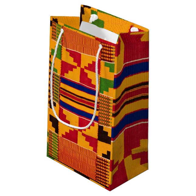 African Print Small Gift Bag (Back Angled)