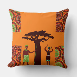 African Print Throw Pillow