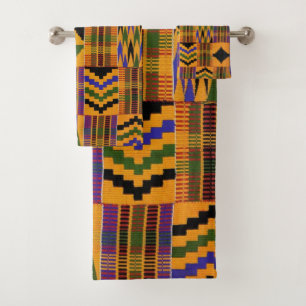 African Print V1 Bath Towel Set