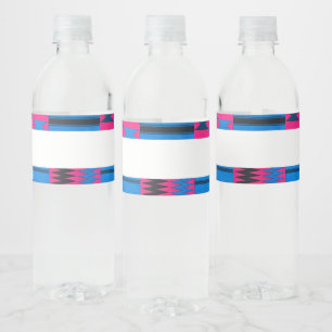 African Print Water Bottel Label