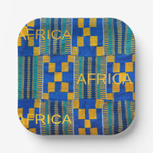African Print Wedding Paper Plate