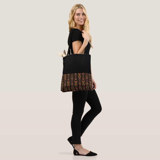African print with black background Tote Bag (On Model)