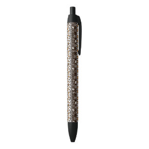 African print with cheetah skin pattern black ink pen