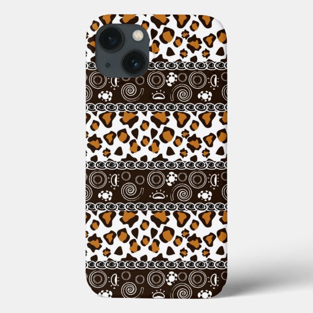 African print with cheetah skin pattern Case-Mate iPhone case (Back)