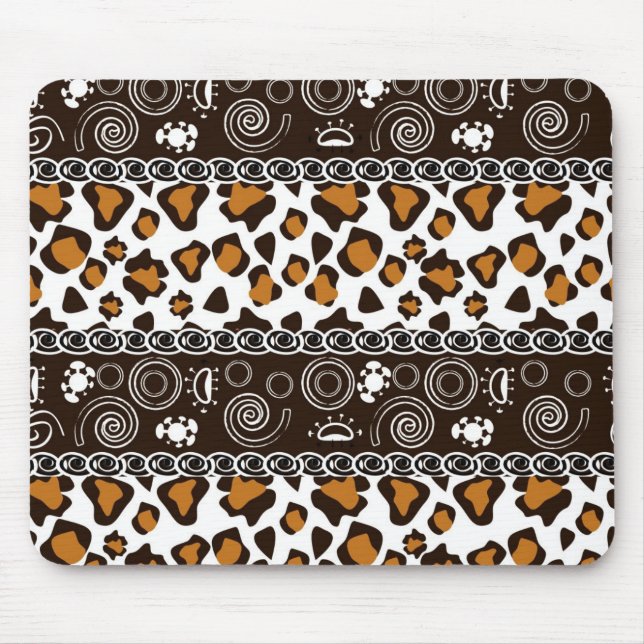 African print with cheetah skin pattern mouse mat (Front)