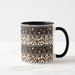 African print with cheetah skin pattern mug