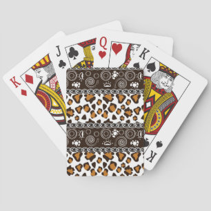 African print with cheetah skin pattern playing cards