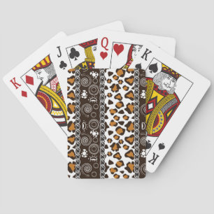 African print with cheetah skin pattern playing cards