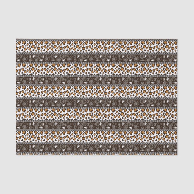 African print with cheetah skin pattern tissue paper (Front)