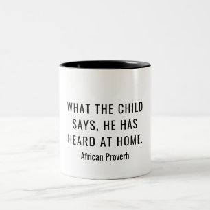 African Proverb Two-Tone Coffee Mug