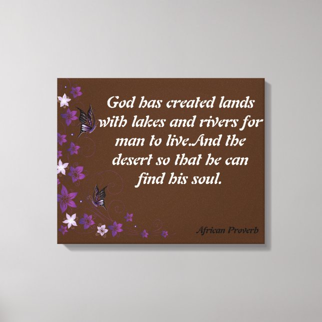 African Proverbs Canvas Print (Front)